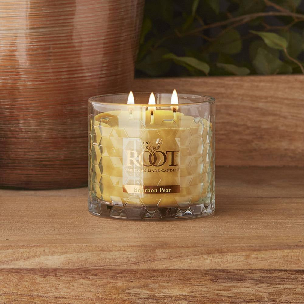 3 Wick Honeycomb Bourbon Pear Scented Jar Candle