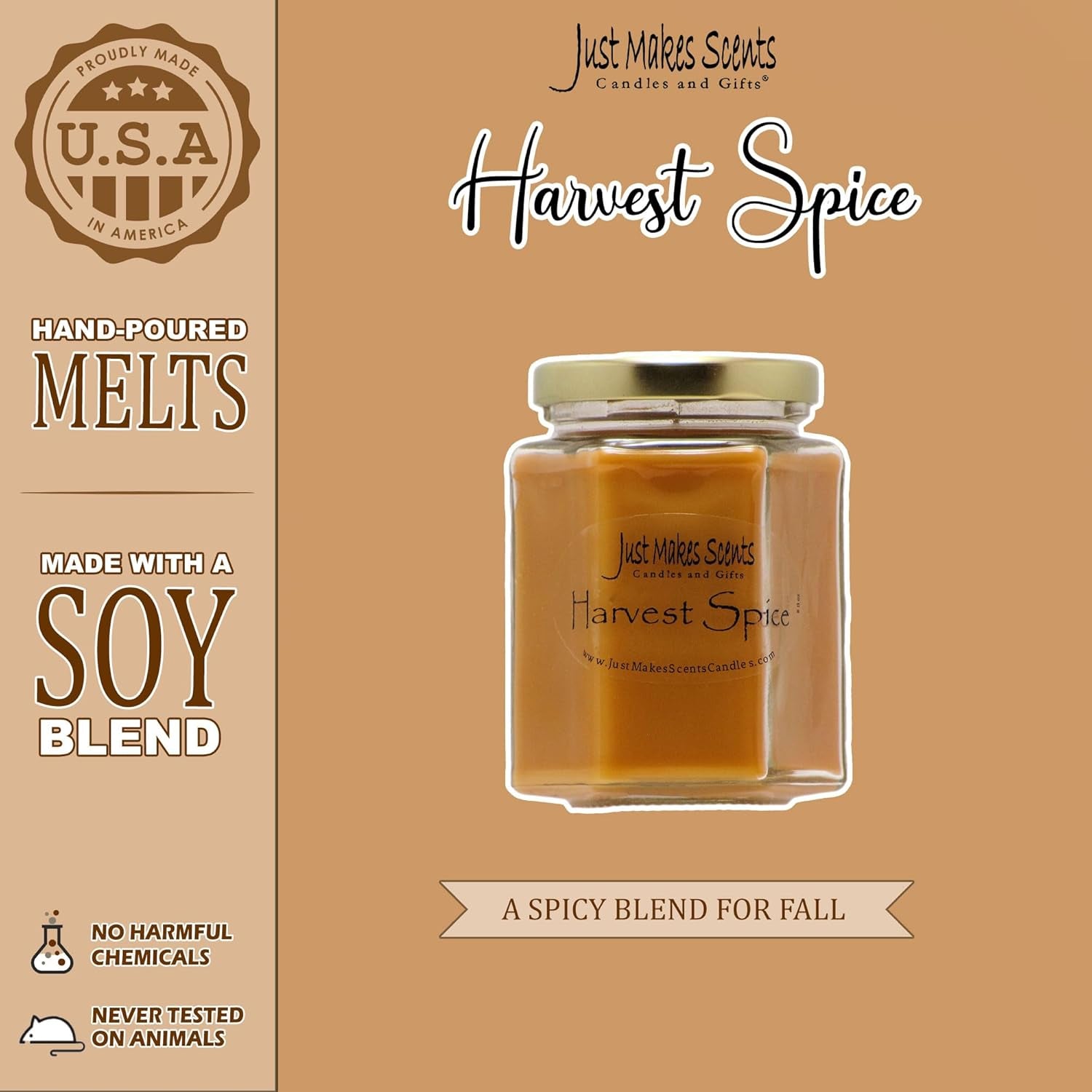 Harvest Spice Scented Blended Soy Candle | Fall Fragrance Candles | Hand Poured in the USA